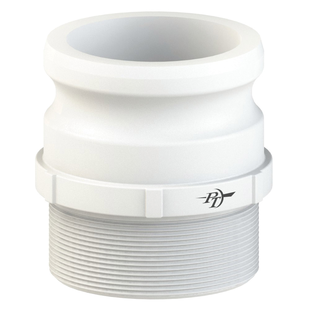 PT Coupling 2770620 Adapter, 2 in Type F x 2 in MNPT, Food-Grade Polypropylene