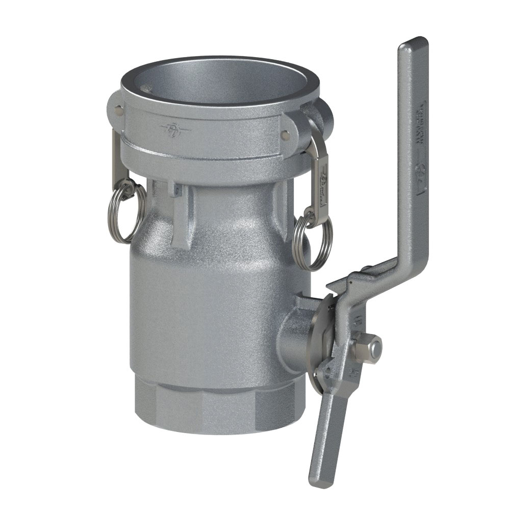 PT Coupling Maxi-Dry 40000342 Dry Disconnect Coupler with Buna-N Gasket, 4 in Coupler x 4 in FNPT, Aluminum