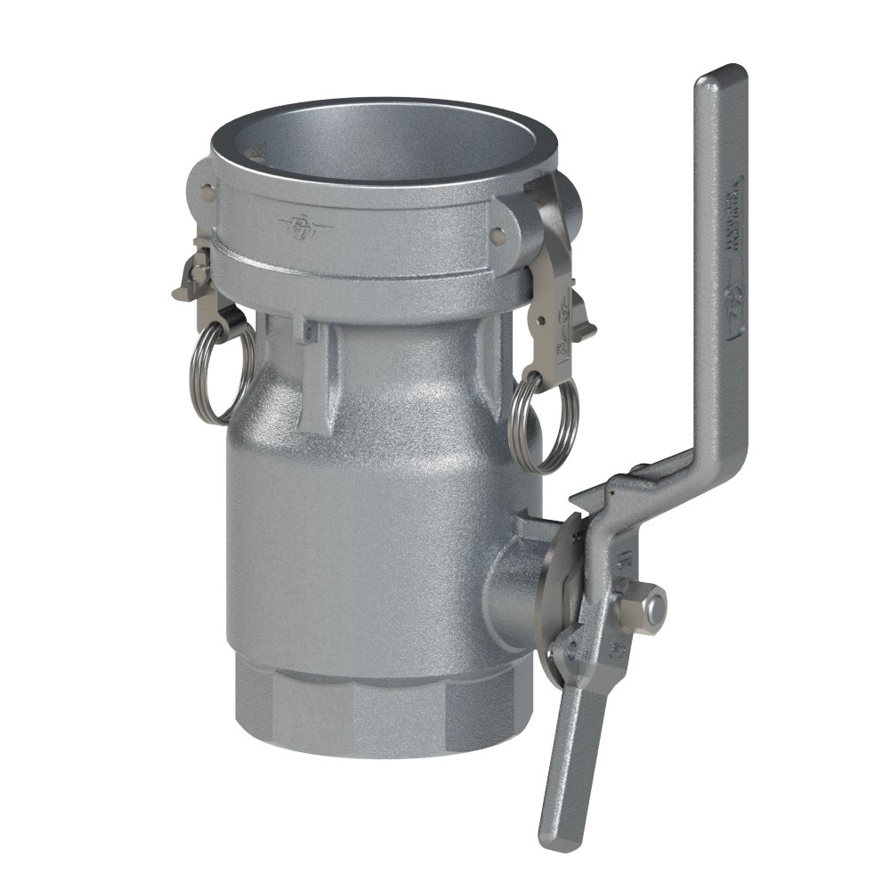 PT Coupling Maxi-Dry 40000200L2 Dry Disconnect Coupler with Buna-N Gasket, 2 in Coupler x 2 in FNPT, Aluminum
