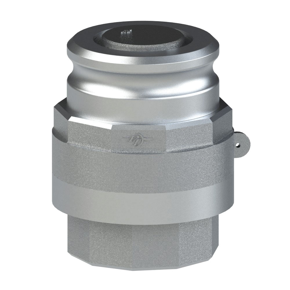 PT Coupling Maxi-Dry 40000230V Dry Disconnect Adapter with FKM Gasket, 2 in Adapter x 2 in FNPT, Aluminum