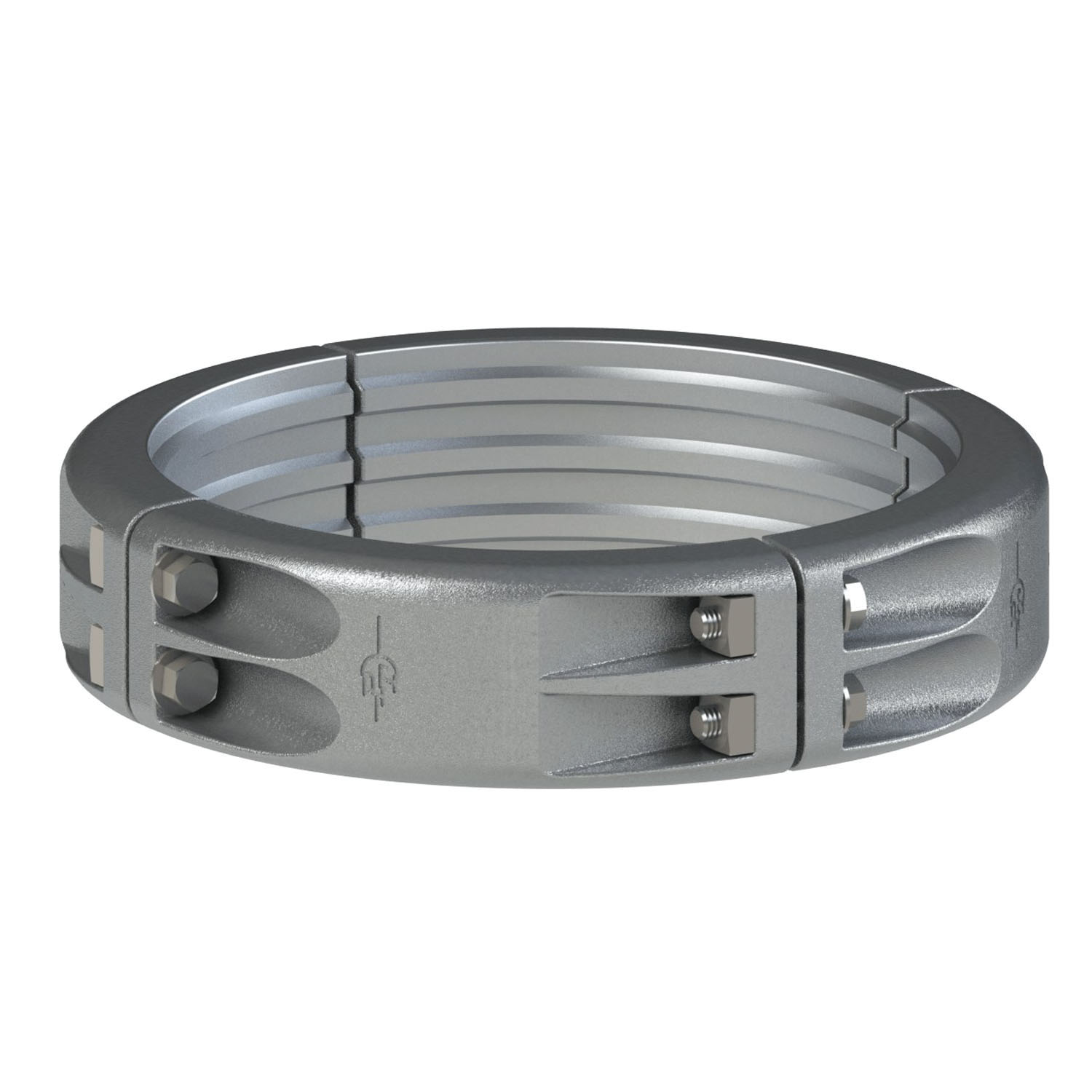 PT Coupling Safety Tank Solutions 50524 5-Section Segmented Bolt Clamp, 12 in Nominal, Aluminum