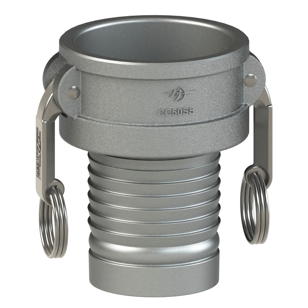 PT Coupling 5712007 Coupler Body, 2 in Female Coupler x 2 in Hose Shank, 316 Stainless Steel