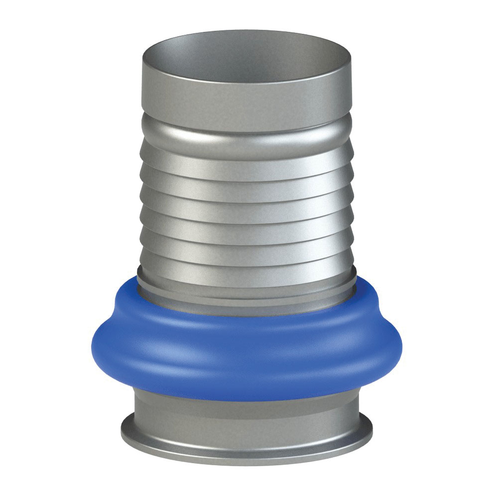 PT Coupling ProGrip 5774009 Sanitary Tri-Clamp with Bumper, 4 in Tri-Clamp x 4 in Hose Shank, 304 Stainless Steel