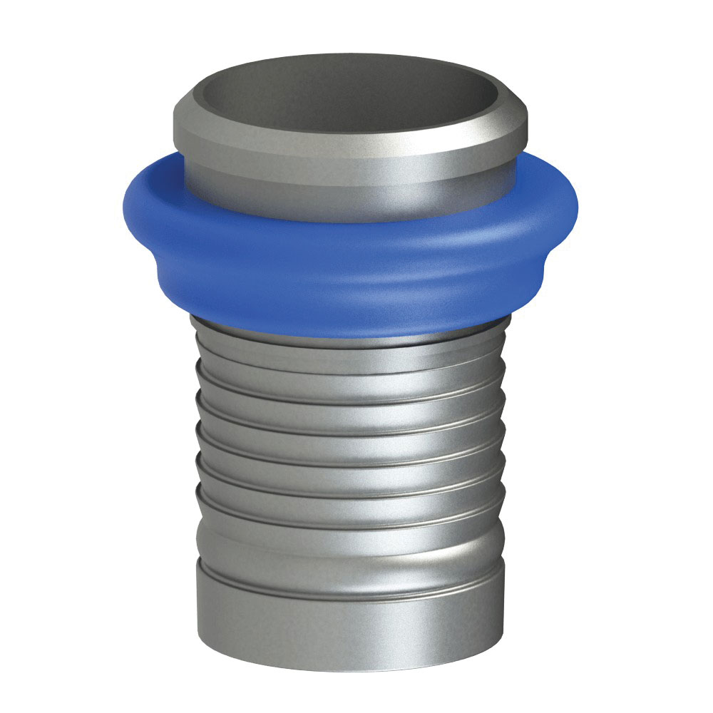 PT Coupling ProGrip 5773010 Sanitary Bevel Seat Body with Bumper, 3 in Female x 3 in Hose Shank, 304 Stainless Steel