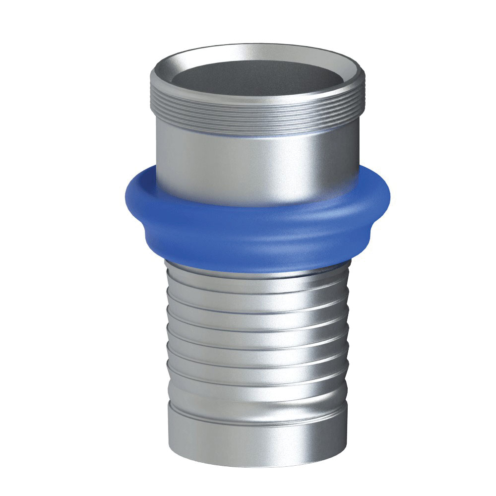 PT Coupling ProGrip 5773011 Sanitary Bevel Seat Body with Bumper, 3 in Male x 3 in Hose Shank, 304 Stainless Steel