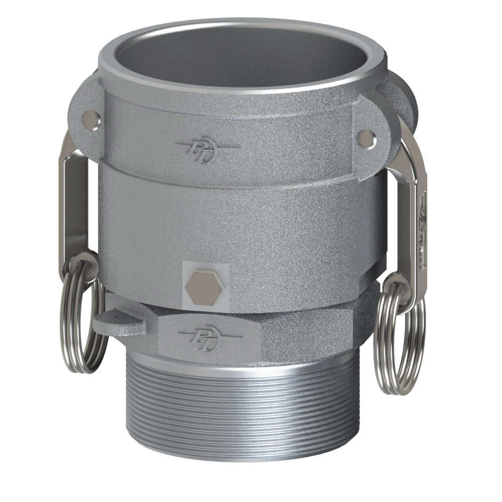 PT Coupling Versatile Swivel 60192000 360 deg Swivel Coupler with FKM Seal, 2 in Type B x 2 in MNPT, Aluminum