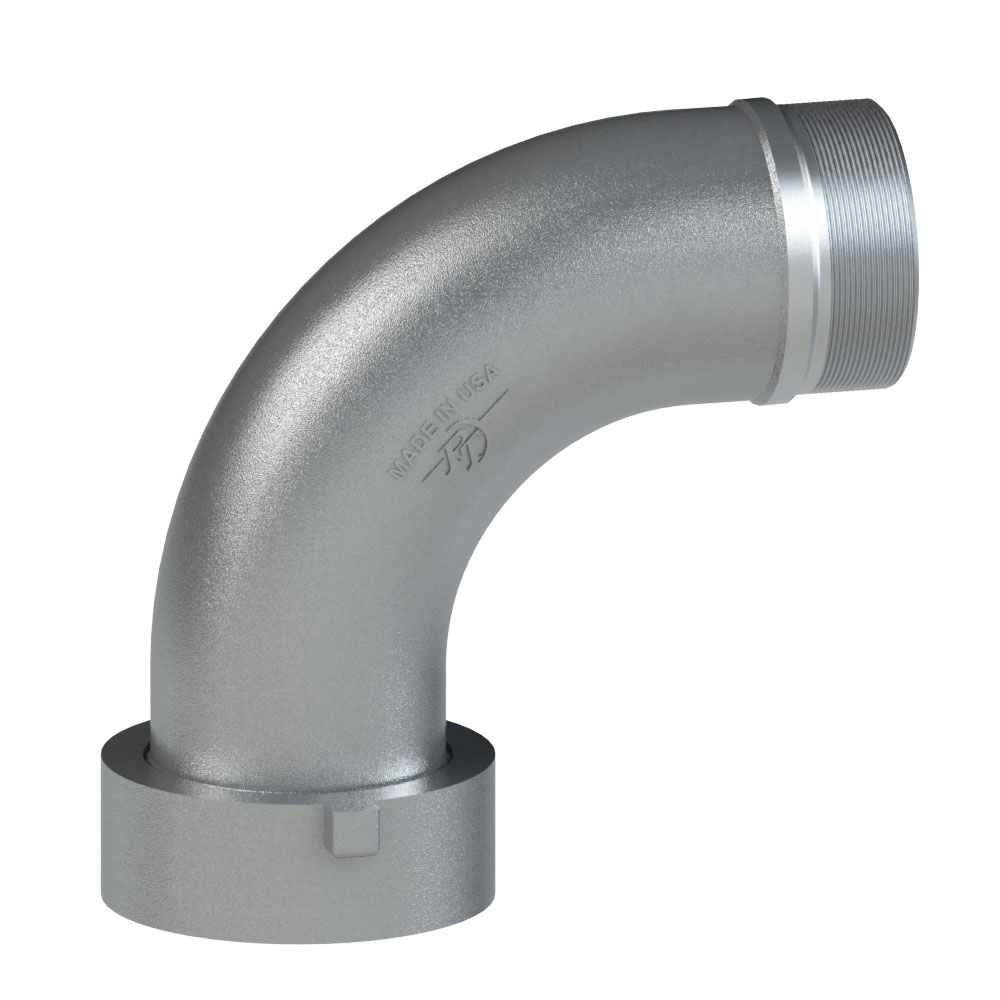 PT Coupling Safety Tank Solutions 60464092 90 deg Elbow with Buna-N Gasket, 4 in Adapter x 5 in