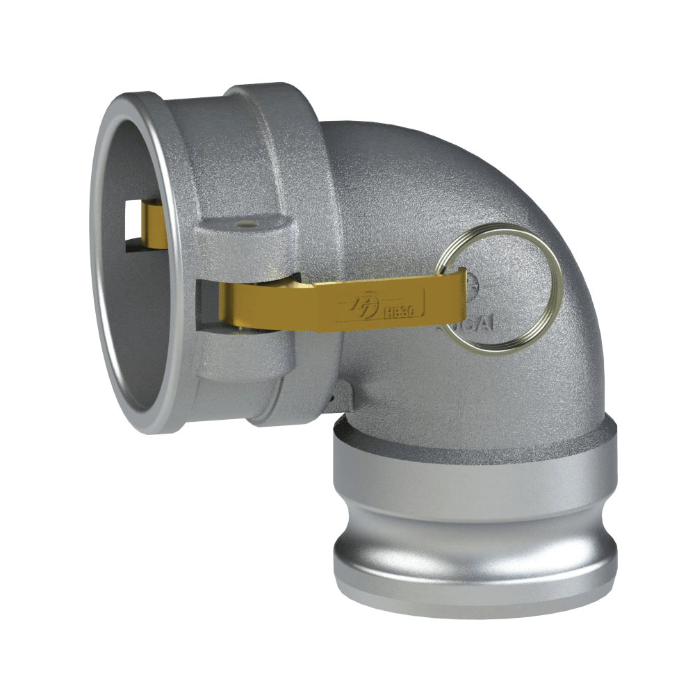 PT Coupling 6050000066 90 deg Elbow, 3 in Coupler x 3 in Adapter, Aluminum