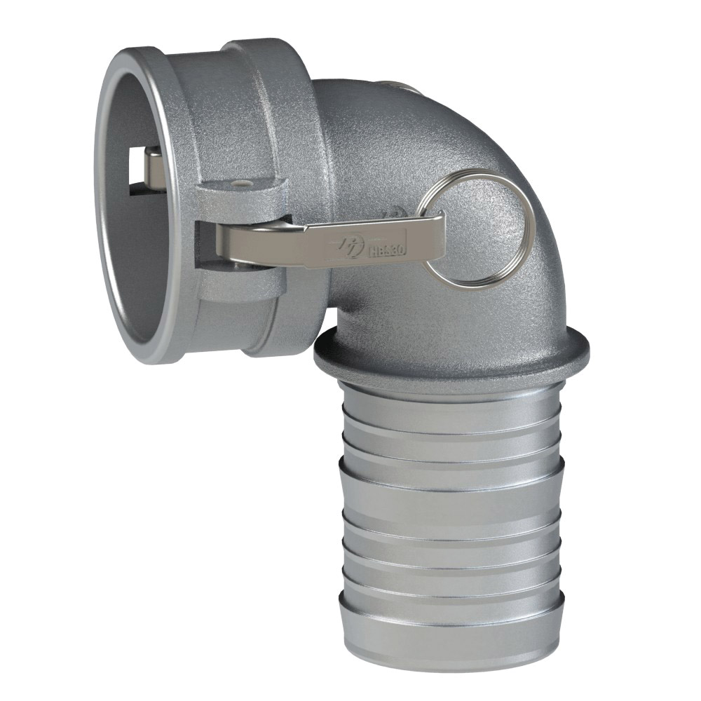 PT Coupling 60502000 90 deg Elbow, 2 in Type C x 2 in Hose Shank, Aluminum