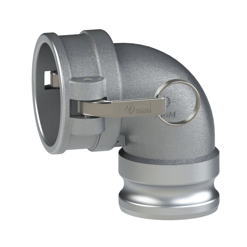 PT Coupling 60503130 90 deg Elbow, 3 in Coupler x 3 in Adapter, Aluminum