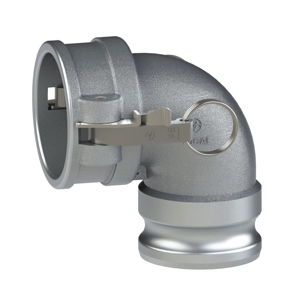 PT Coupling Sta-Lok II 60504140L2 90 deg Elbow, 4 in Coupler x 4 in Adapter, Aluminum