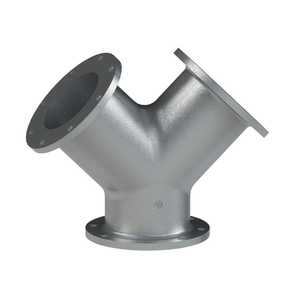 PT Coupling Safety Tank Solutions 60594000 Tank Truck Flange Wye, 4 in TTMA Flanged x 4 in TTMA Flanged x 4 in