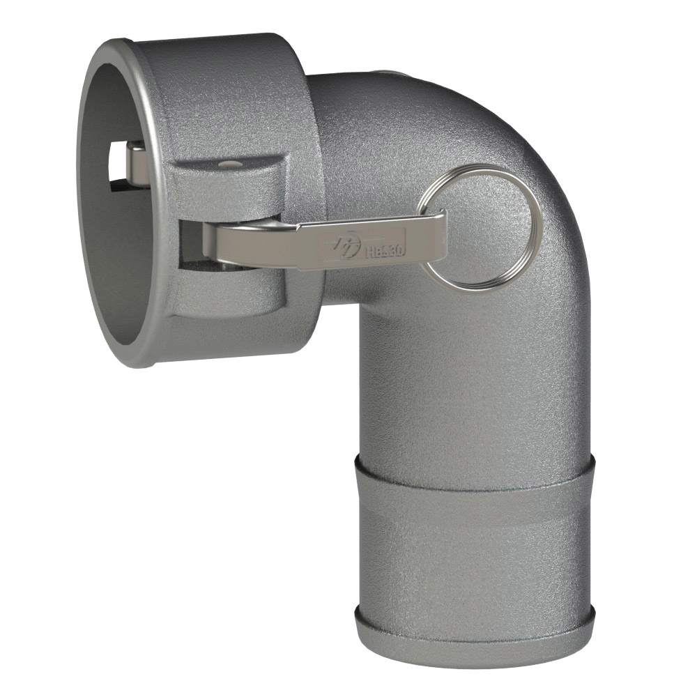 PT Coupling 64503000 90 deg Elbow, 3 in Type C x 3 in Hose Shank, 316 Stainless Steel