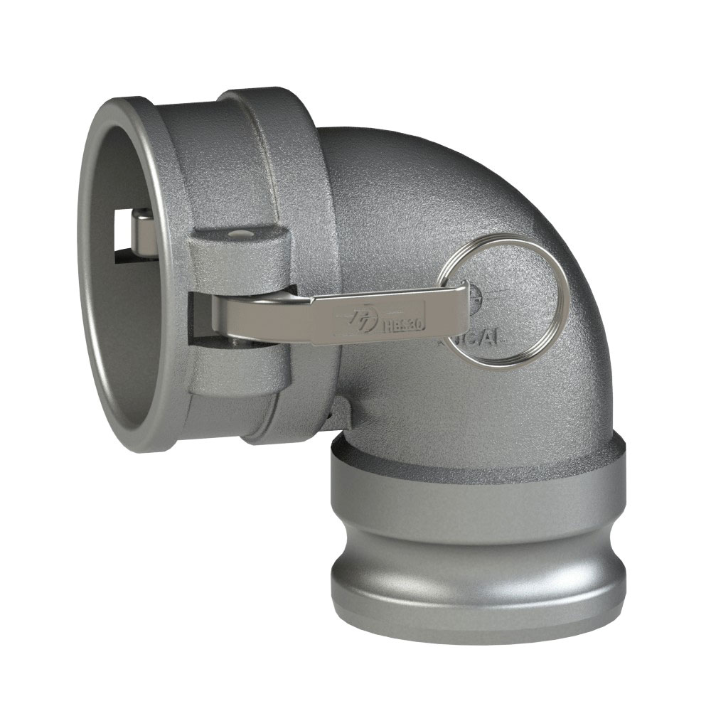 PT Coupling 64503130 90 deg Elbow, 3 in Coupler x 3 in Adapter, 316 Stainless Steel