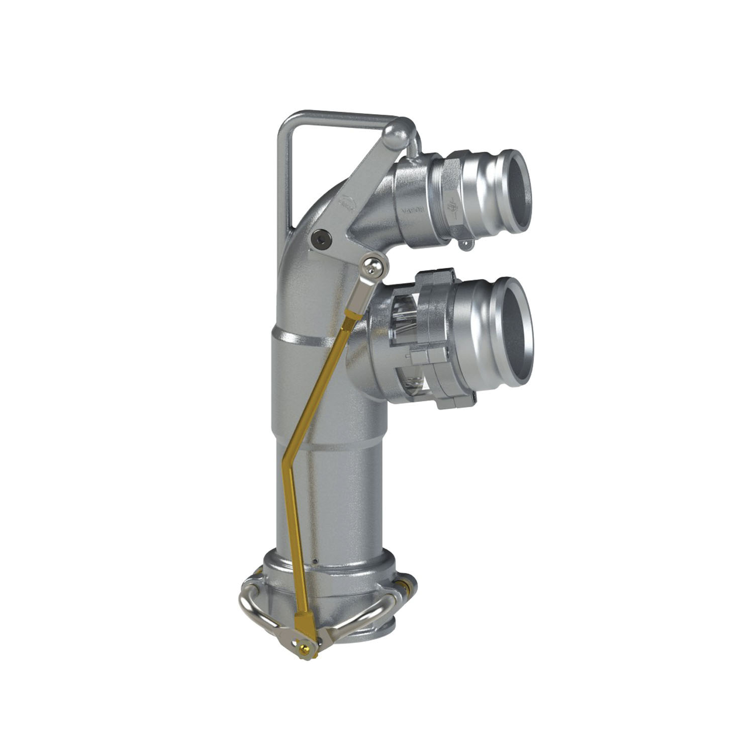 PT Coupling Safety Tank Solutions 88000400 Coaxial Delivery Single Point Vapor Recovery Elbow, 4 in Adapter, Aluminum