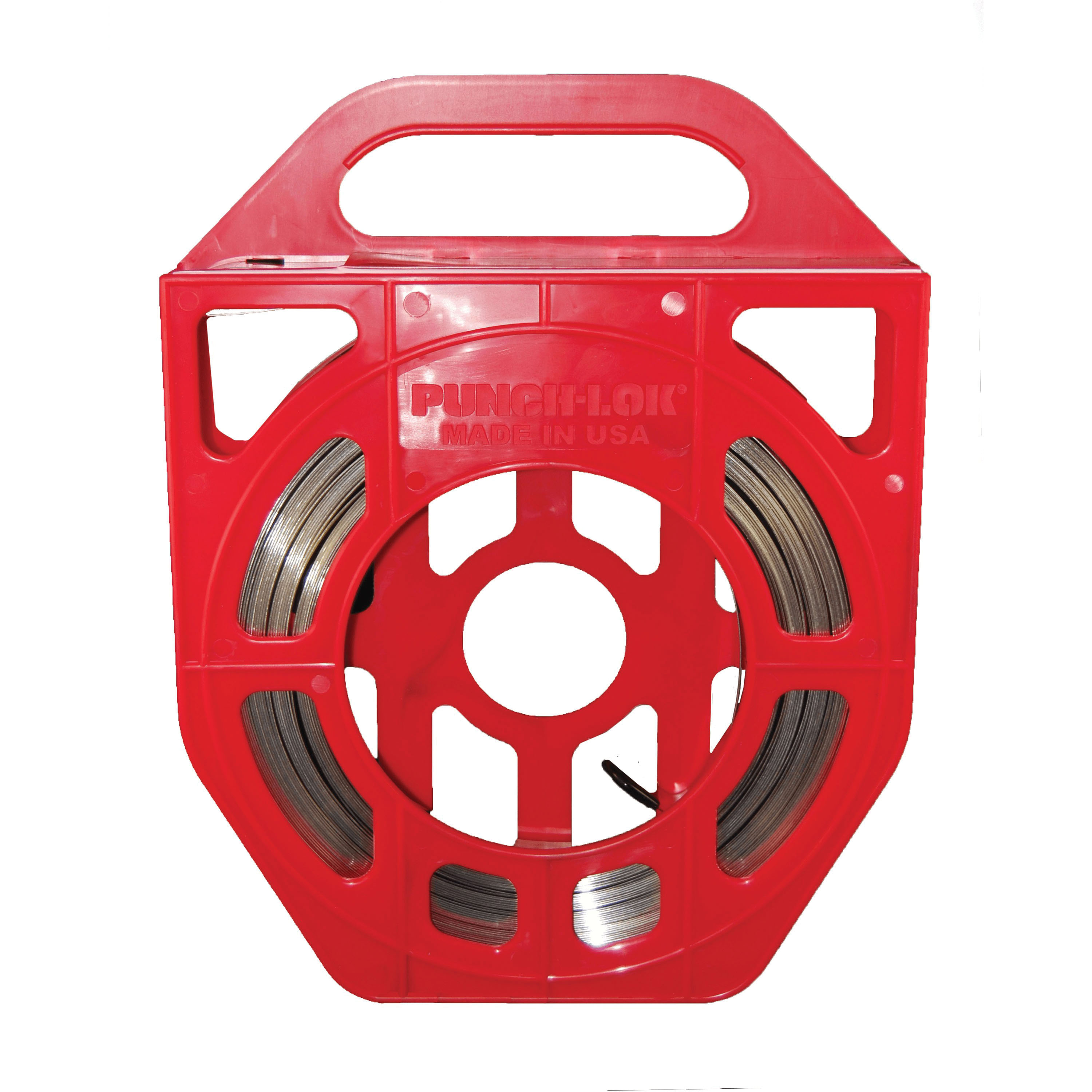 PT Coupling Punch-Lok P811506 Standard-Duty Safety Banding Tote, 3/4 in W, 100 ft L, 0.03 in Thick, Stainless Steel