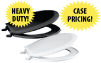 TOILET SEAT WITH COVER, SOLID PLASTIC, COMMERCIAL GRADE