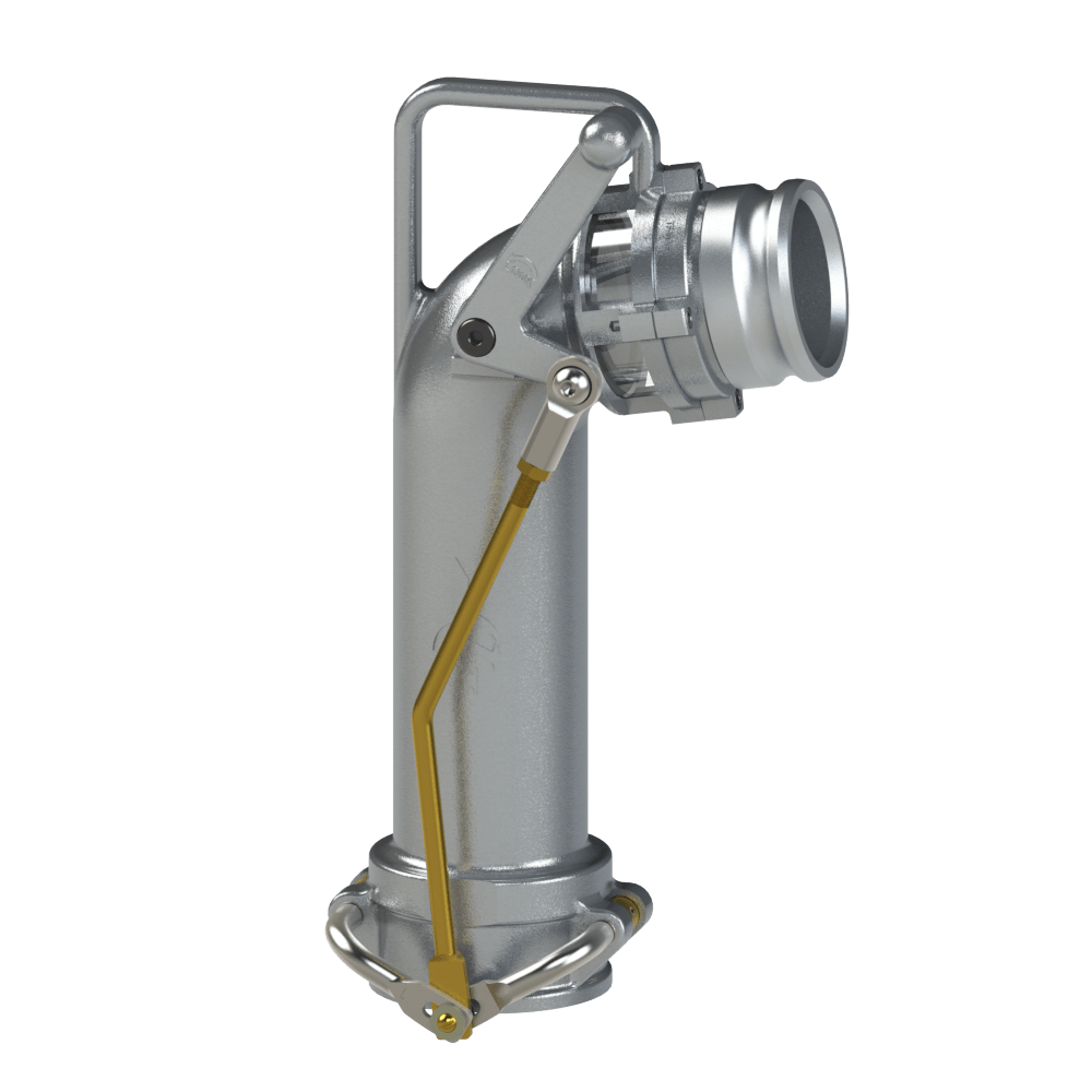 PT Coupling Safety Tank Solutions 86004200 Ultimate Short Dual Point Tight Fill Elbow with TF40AF 4 in Flange Adapter
