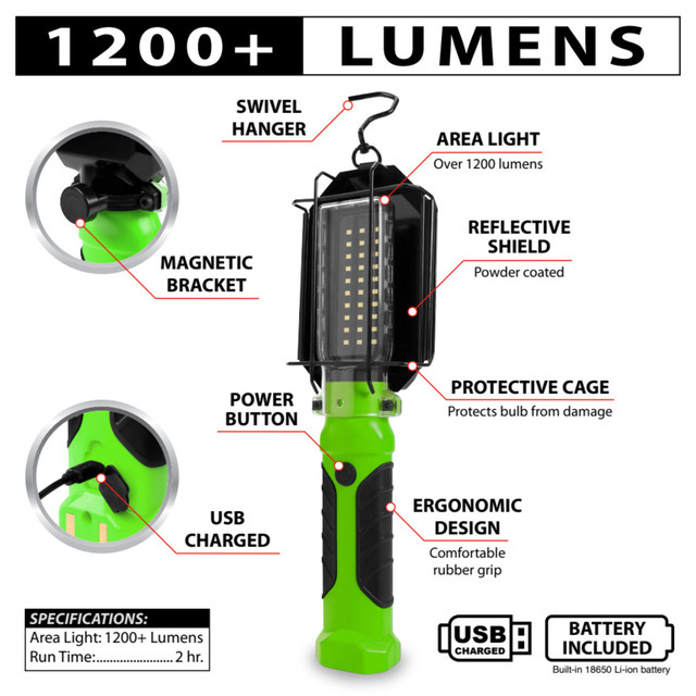 1200+ LM Li-Ion LED Drop Light
