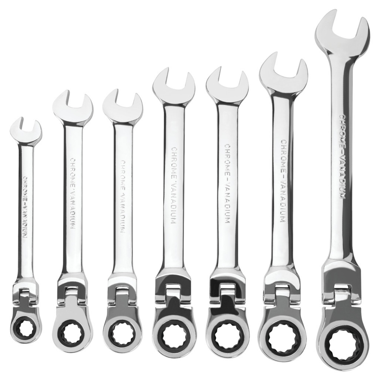 7 pc. SAE Flex Head Ratcheting Wrenches