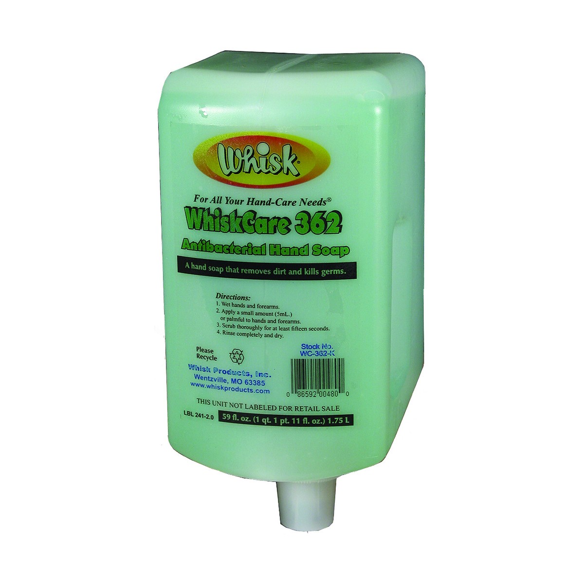 WhiskCare 362 Antibacterial Hand Soap, Liquid, 1.75L, case of 6