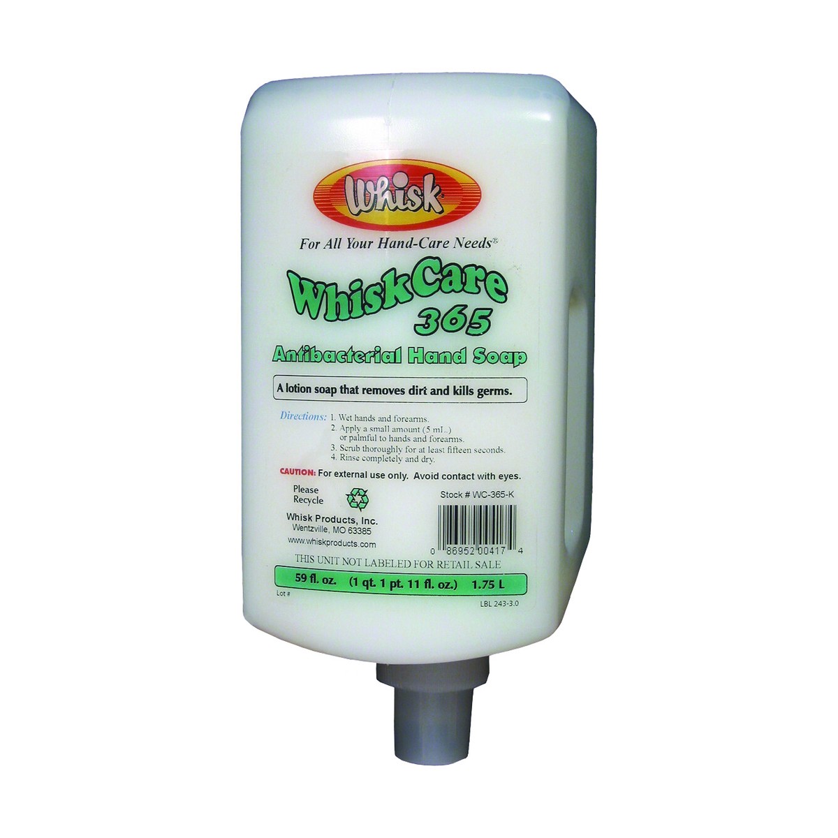 WhiskCare 365 Antibacterial Hand Soap, Liquid, 1.75L, case of 6