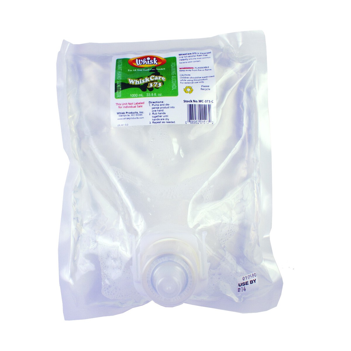 WhiskCare 373 Foaming Alcohol Instant Hand Sanitizer, Foam, 1000mL, case of 4