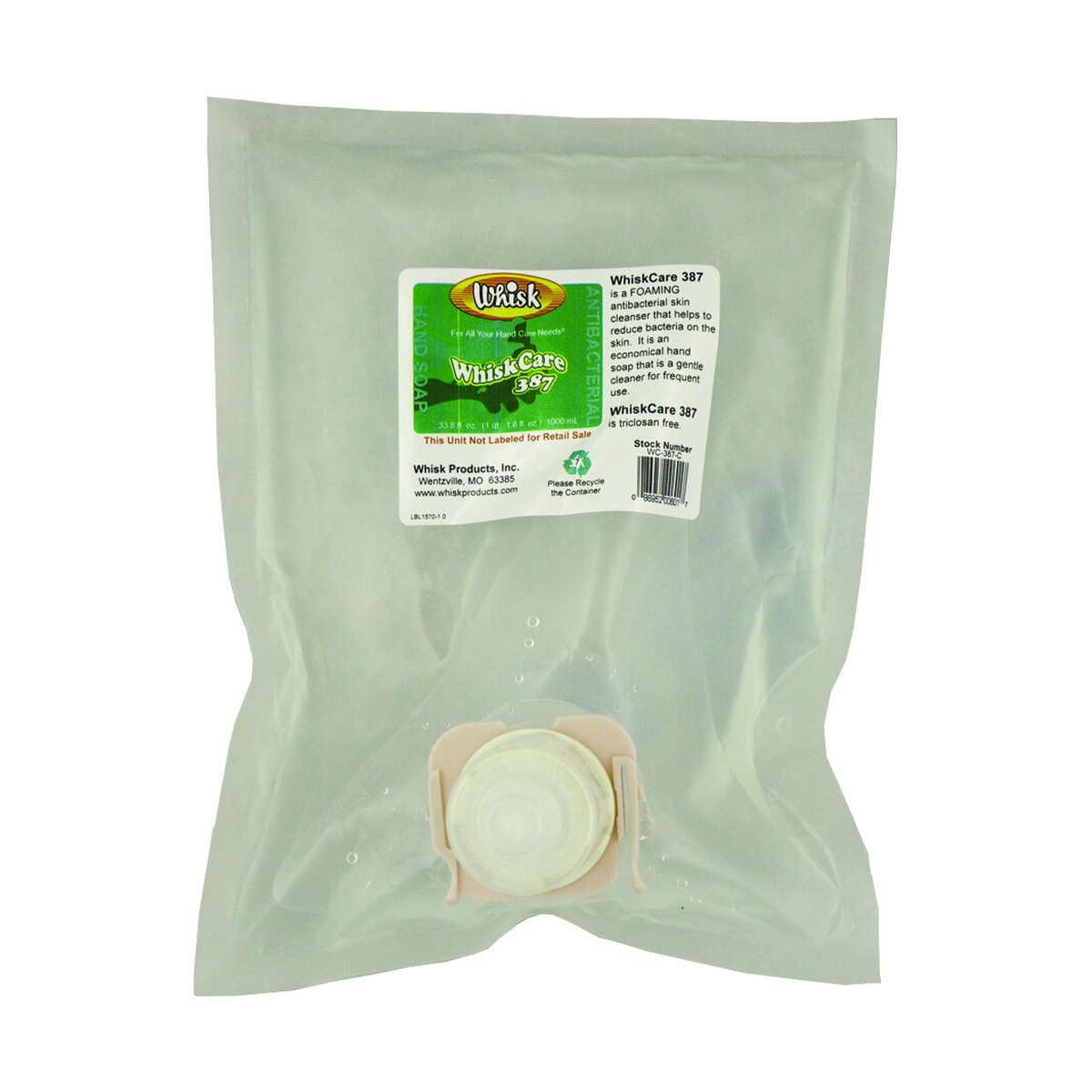WhiskCare 387 Antibacterial Foam Soap, Foam, 1000mL, case of 4