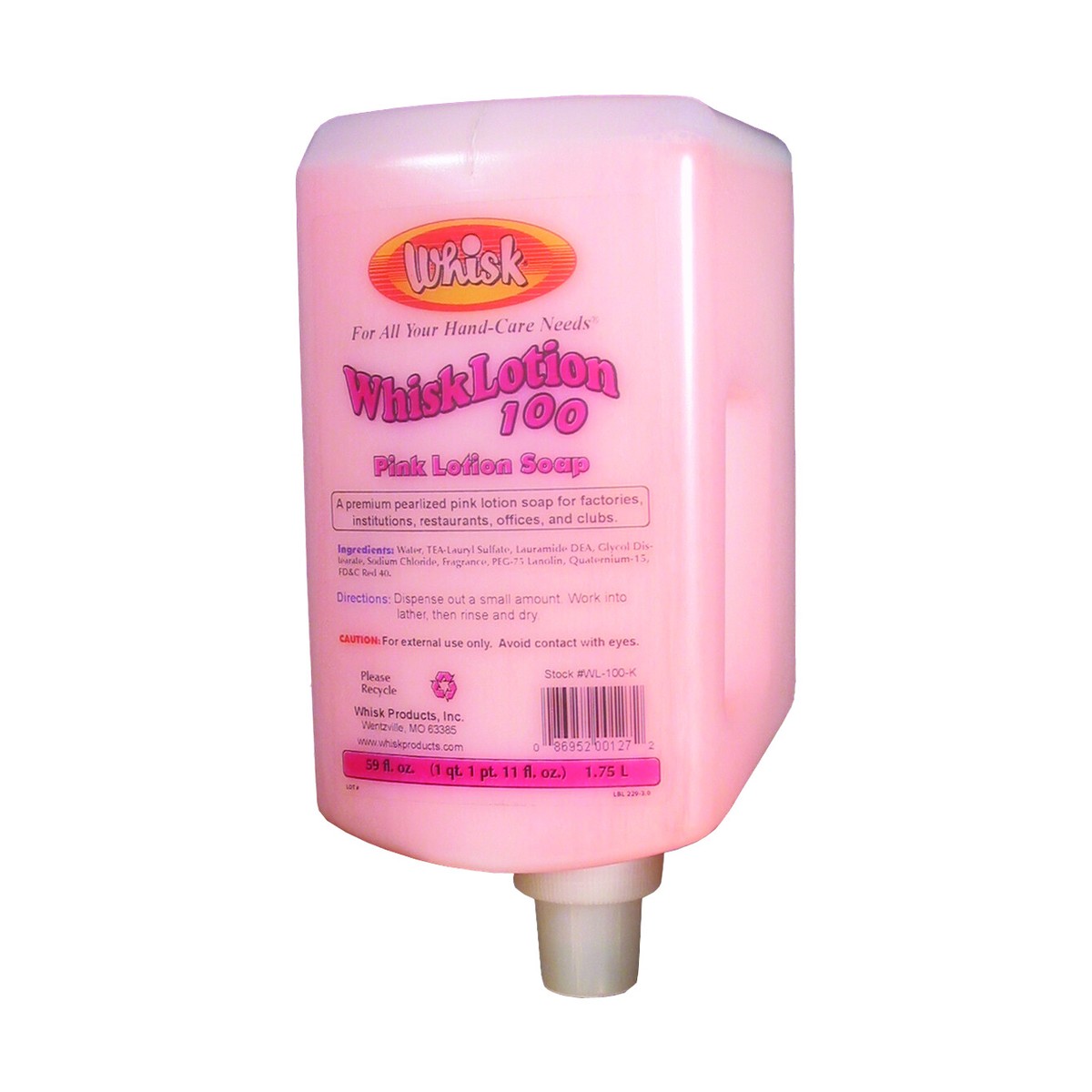 WhiskLotion 100 Pink Lotion Soap, Liquid, 1.75L, case of 6
