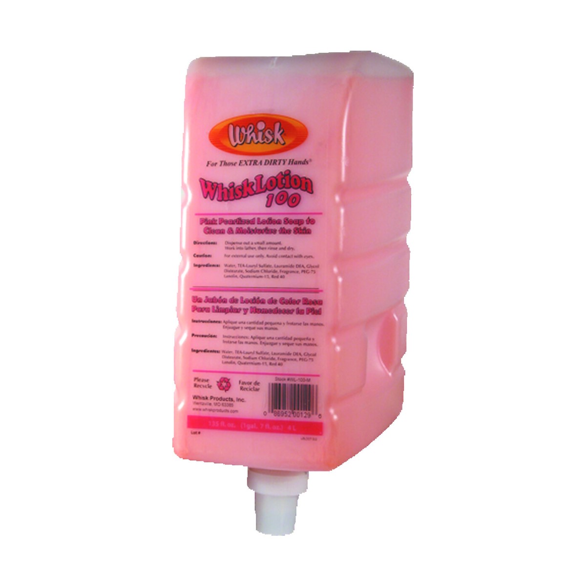 WhiskLotion 100 Pink Lotion Soap, Liquid, 4.0L, case of 4