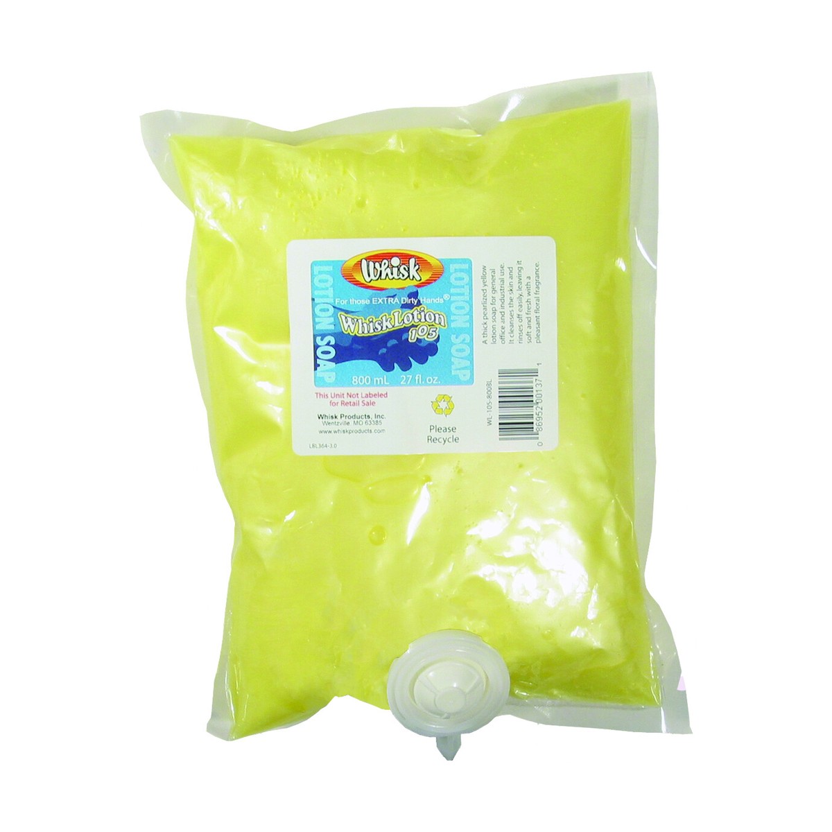 WhiskLotion 105 Yellow Lotion Soap, Liquid, 1000mL, case of 8