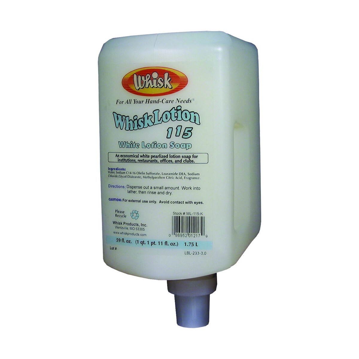 WhiskLotion 115 White Lotion Soap, Liquid, 1.75L, case of 6