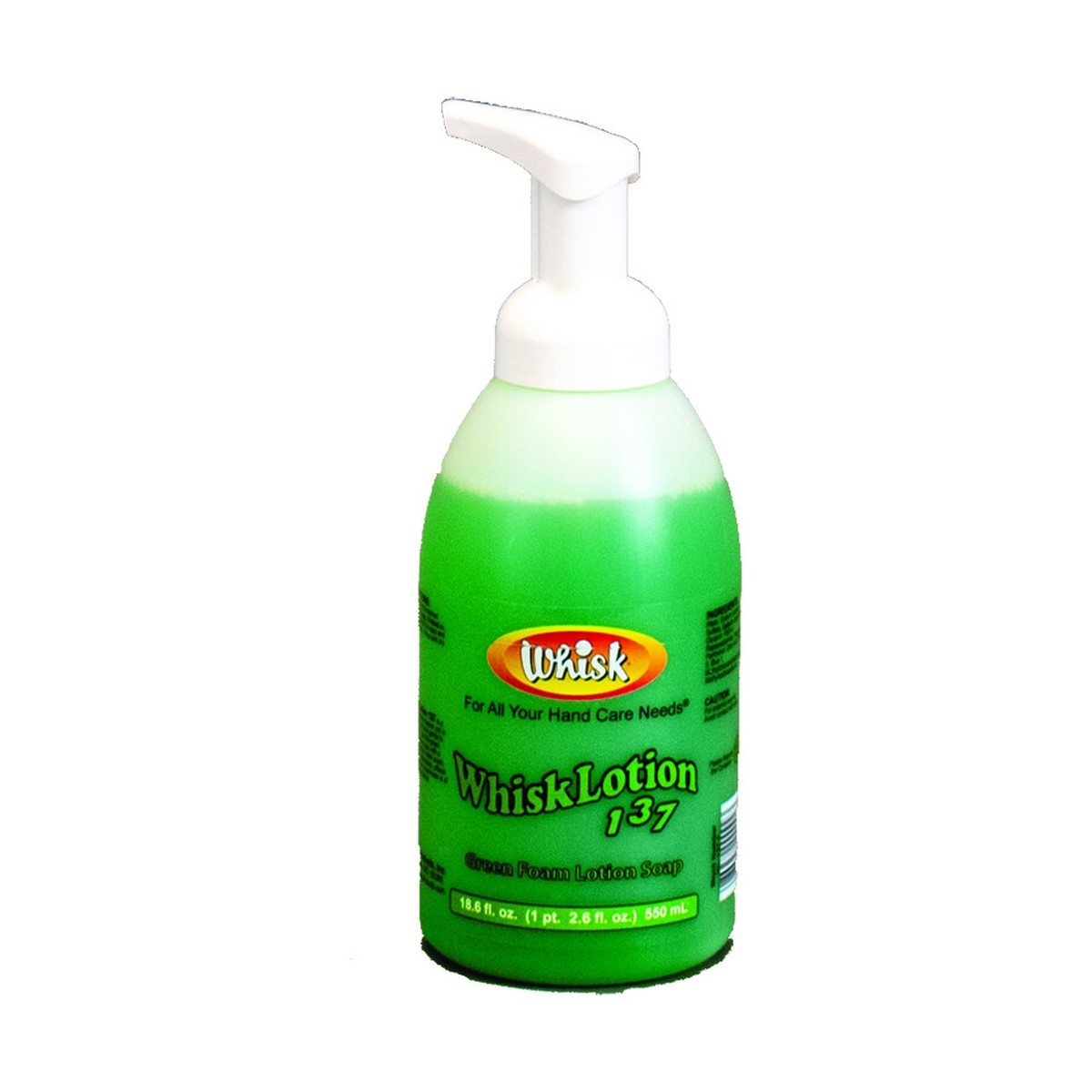 WhiskLotion 137 Green Foam Lotion Soap, Foam, 550mL, case of 6