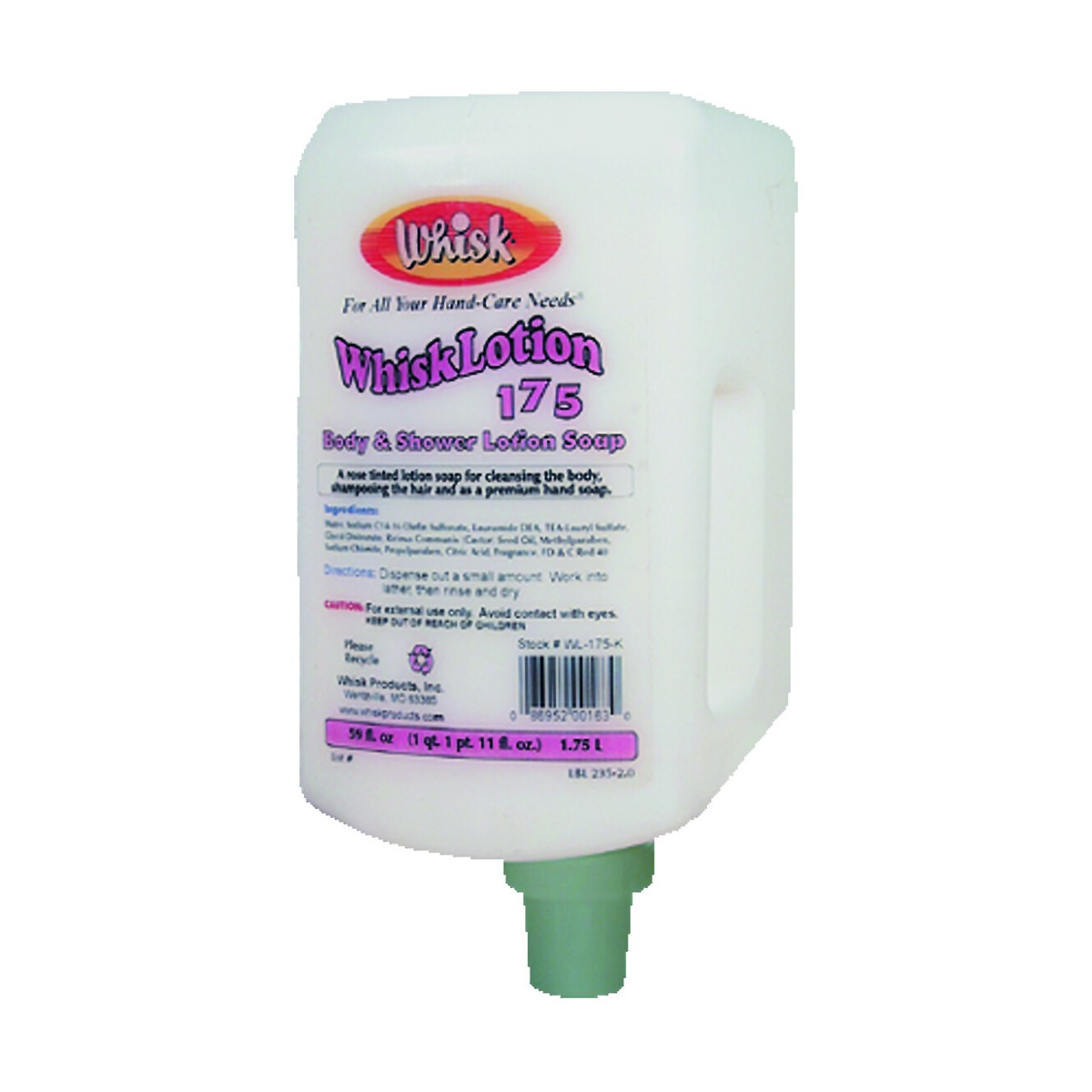 WhiskLotion 175 White Shower Soap, Liquid, 1.75L, case of 6