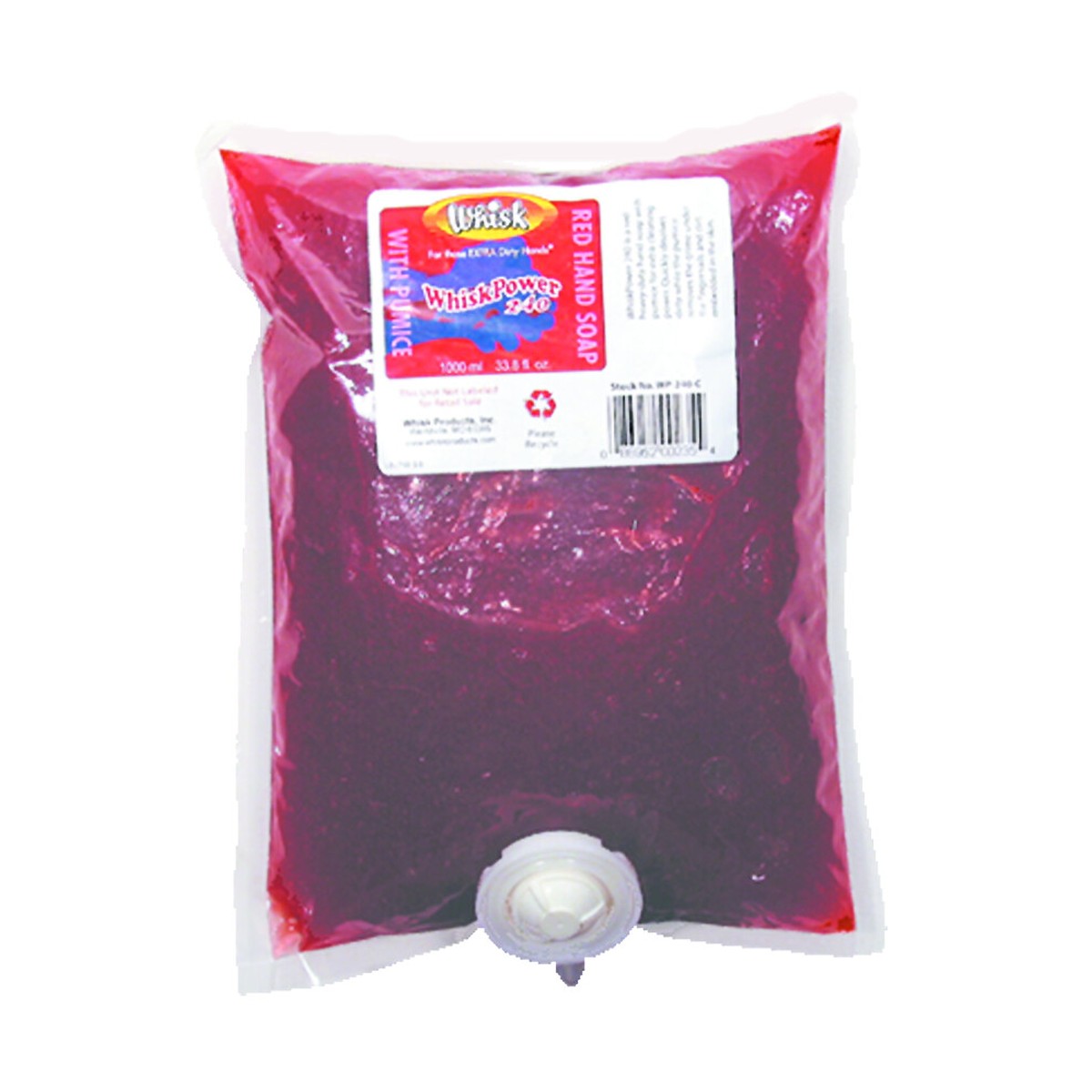 WhiskPower 240 Red Hand Soap with Pumice, Liquid, 1000mL, case of 8