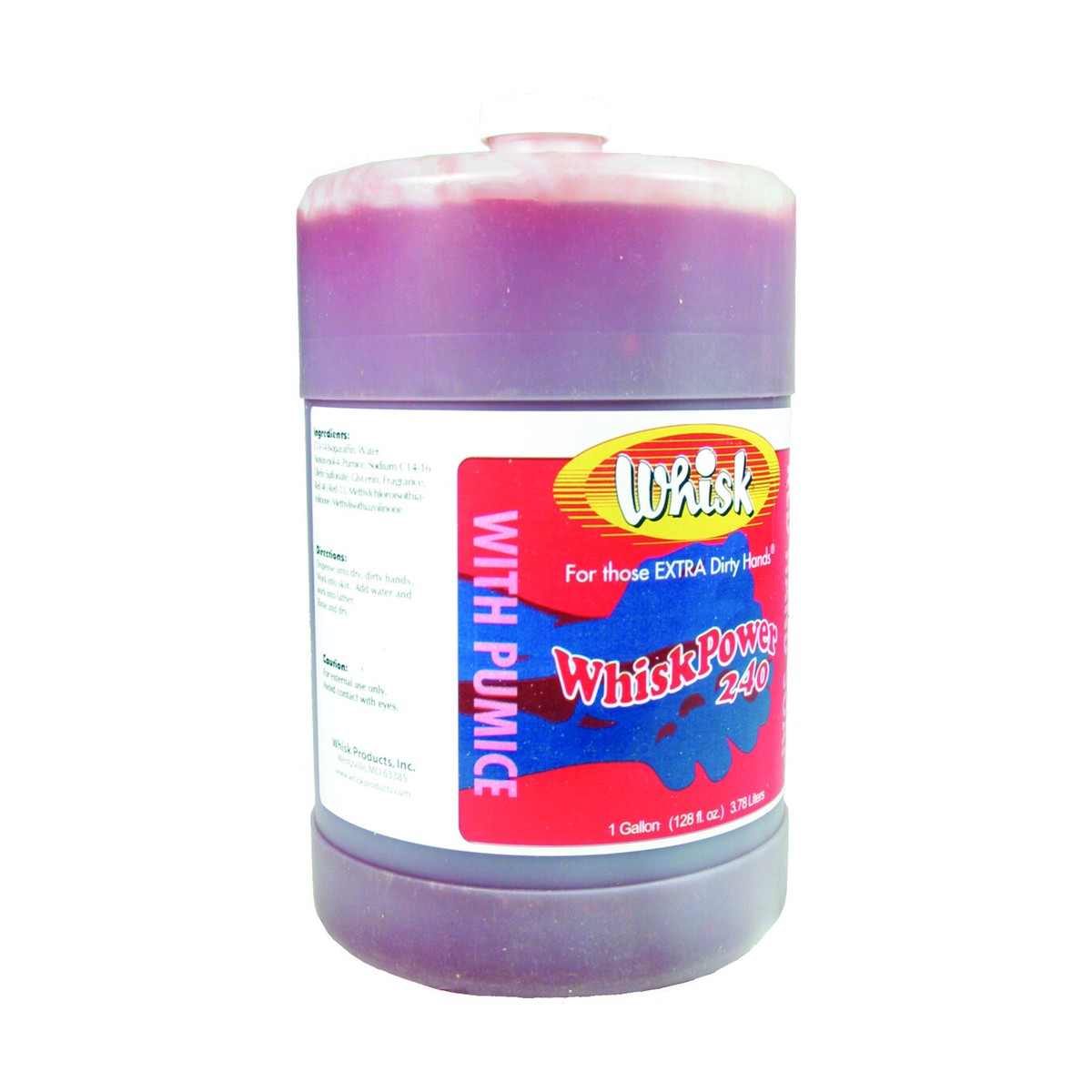 WhiskPower 240 Red Hand Soap with Pumice, Liquid, 1 Gal, case of 4