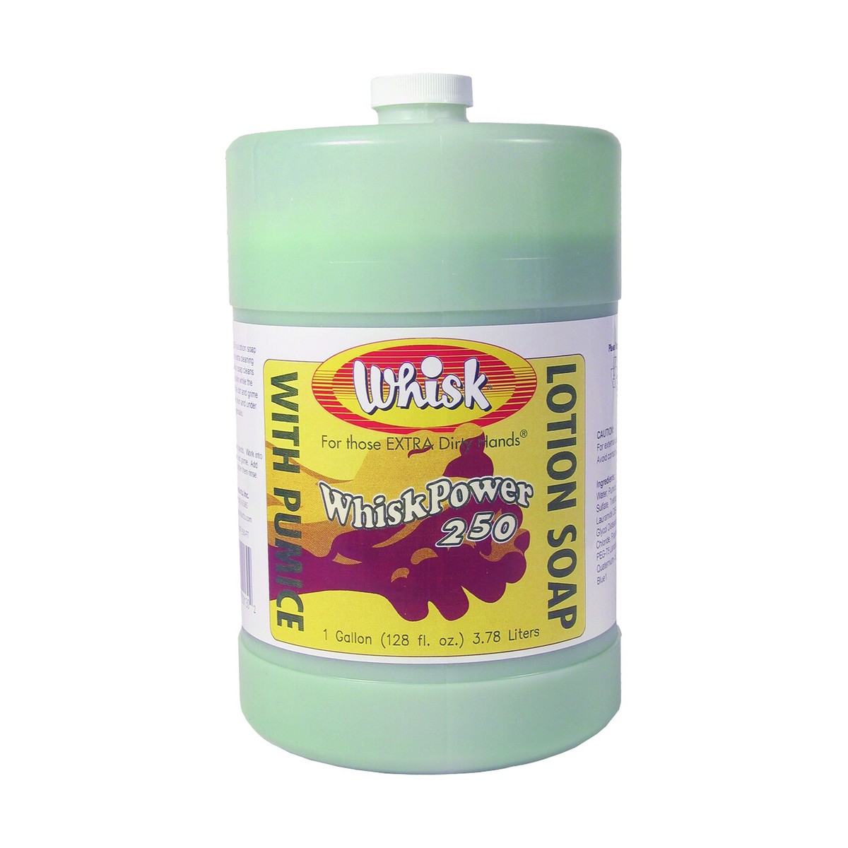 WhiskPower 250 Green Lotion Soap with Pumice, Liquid, 1 Gal, case of 4