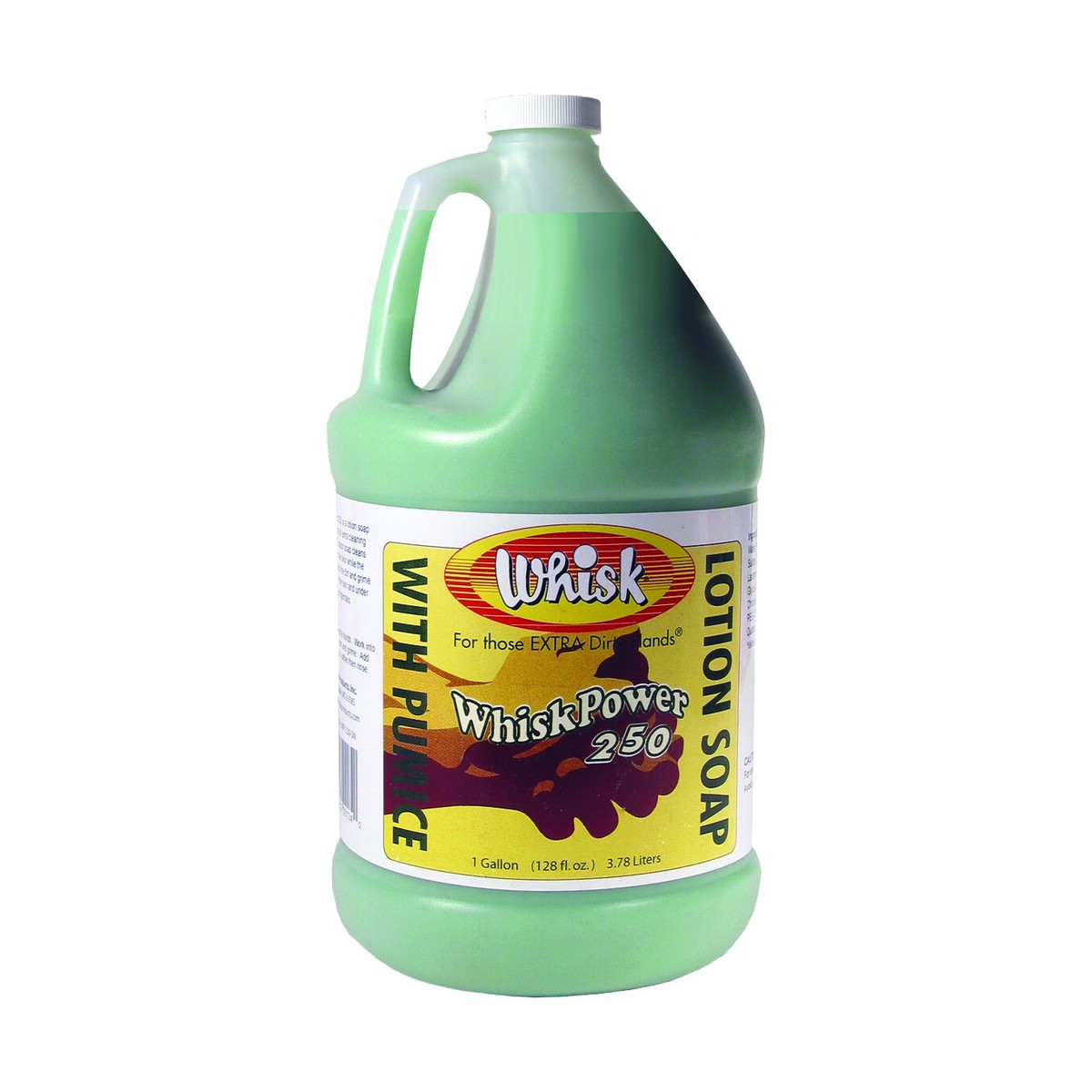 WhiskPower 250 Green Lotion Soap with Pumice, Liquid, 1 Gal, case of 4