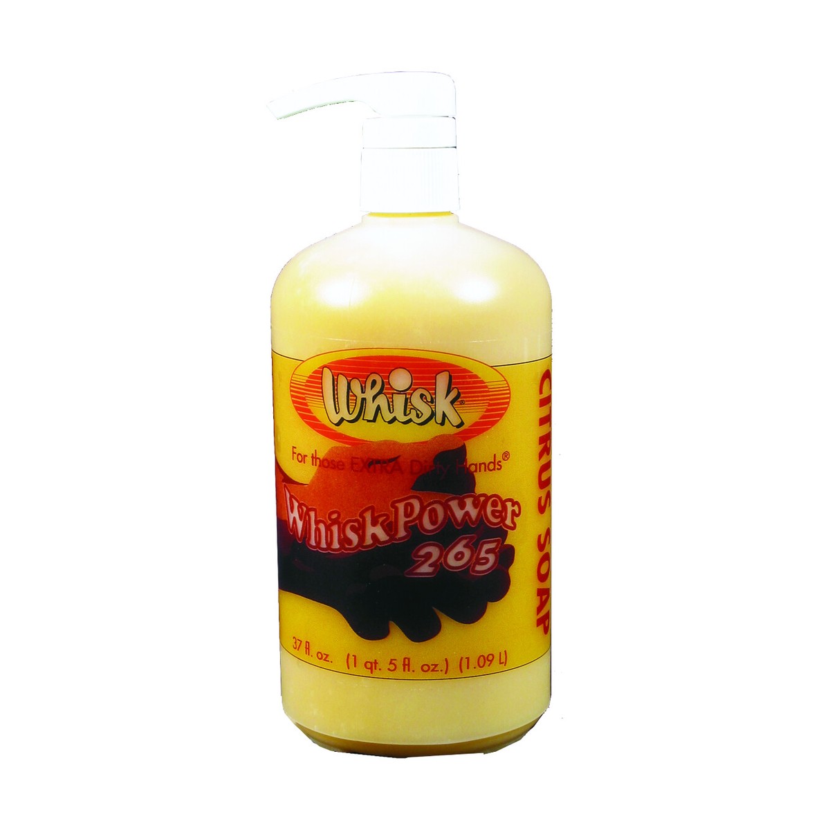 WhiskPower 265, Orange Hand Soap with Pumice, Liquid, 32 Fl Oz, case of 4
