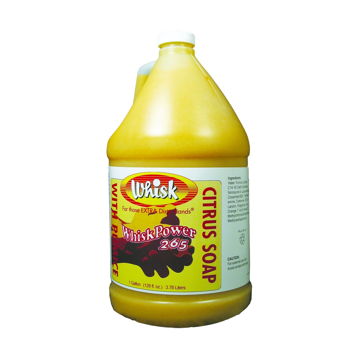 WhiskPower 265, Orange Hand Soap with Pumice, Liquid, 1 Gal, case of 4