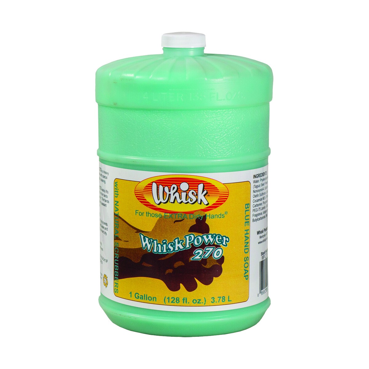 WhiskPower 270 Blue Hand Soap with Natural Scrubbers, Liquid, 1 Gal, case of 4