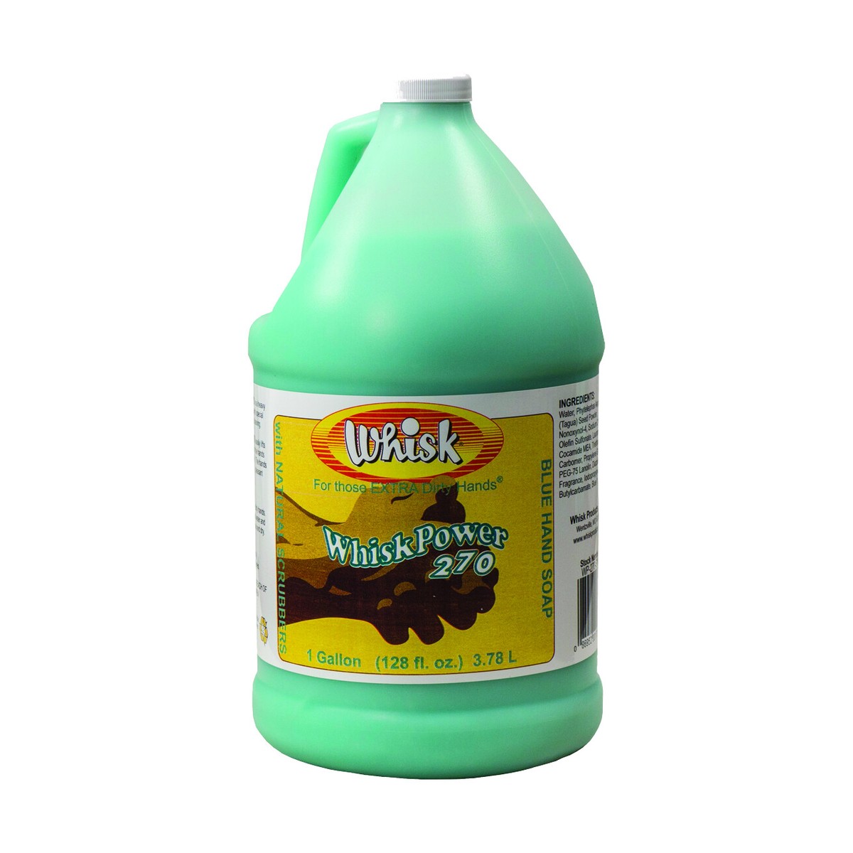 WhiskPower 270 Blue Hand Soap with Natural Scrubbers, Liquid, 1 Gal, case of 4