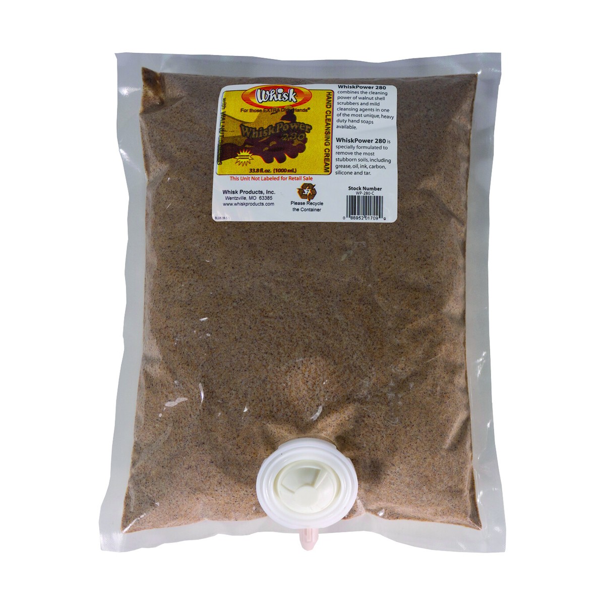 WhiskPower 280 Hand Cleanser with Walnut Shells, Liquid, 1000mL, case of 8