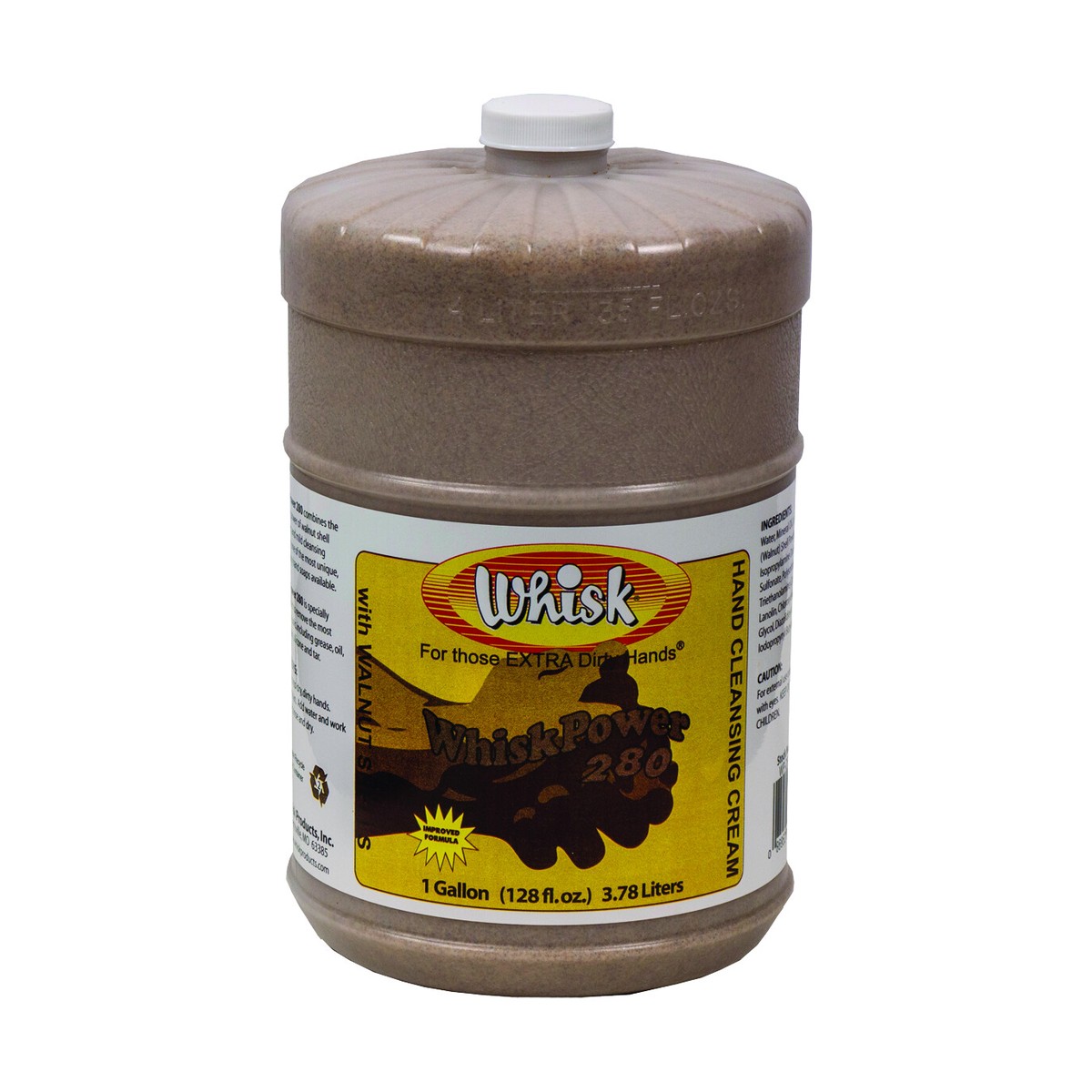 WhiskPower 280 Hand Cleanser with Walnut Shells, Liquid, 1 Gal, case of 4