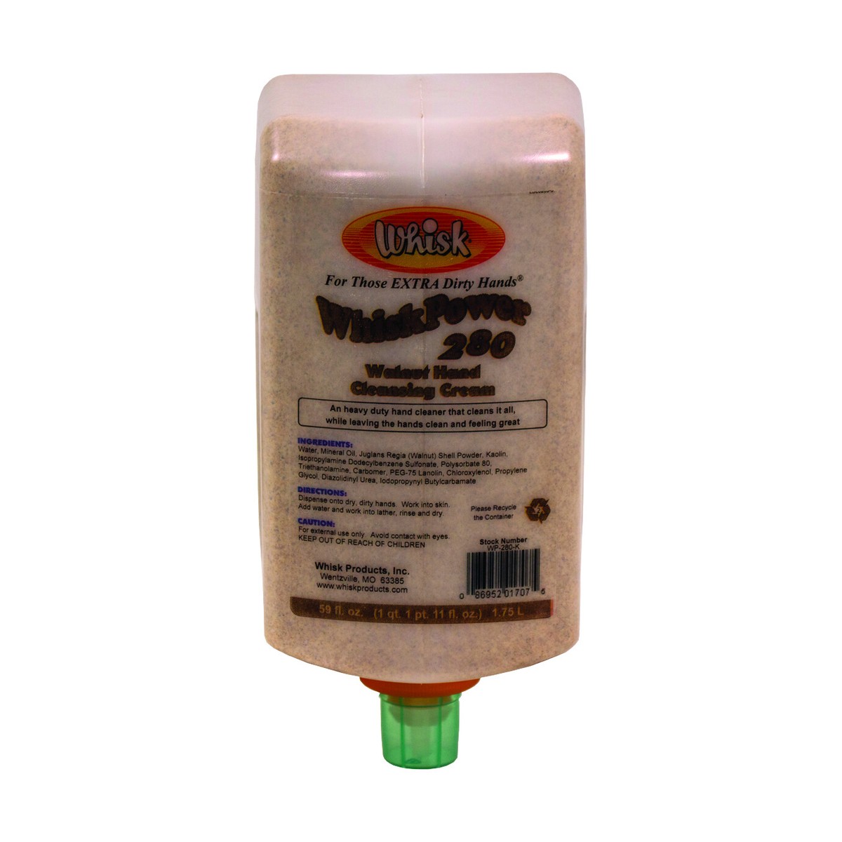 WhiskPower 280 Hand Cleanser with Walnut Shells, Liquid, 1.75L, case of 6