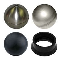 Stainless Steel, Rubber, and Plastic Float Balls